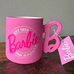 Barbie Pink 'Pink Is Power' Mug with Script B Handle Large 21oz Ceramic NWT